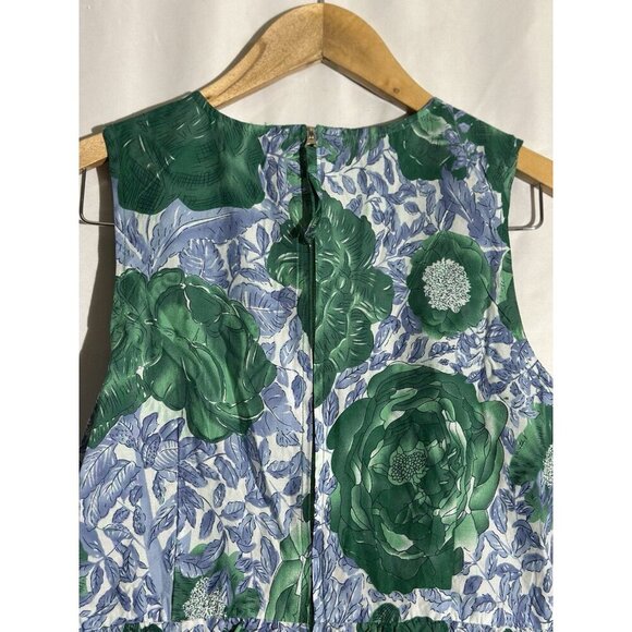 TCEC Shirred Front Floral Blue And green Maxi Dress Size Medium - Picture 8 of 12